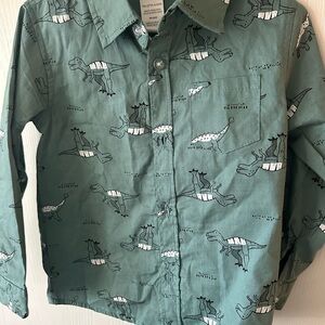 Green Dinosaur Print Shirt